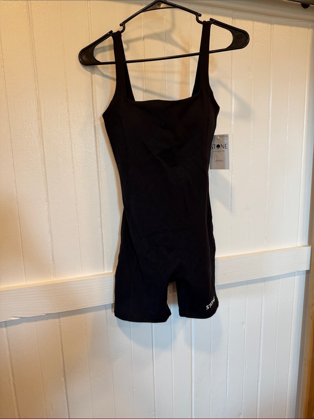 Black Women's Square-Neck Short Romper